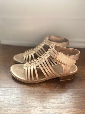 Rose Gold Comfortable Leather Gladiator Sandals